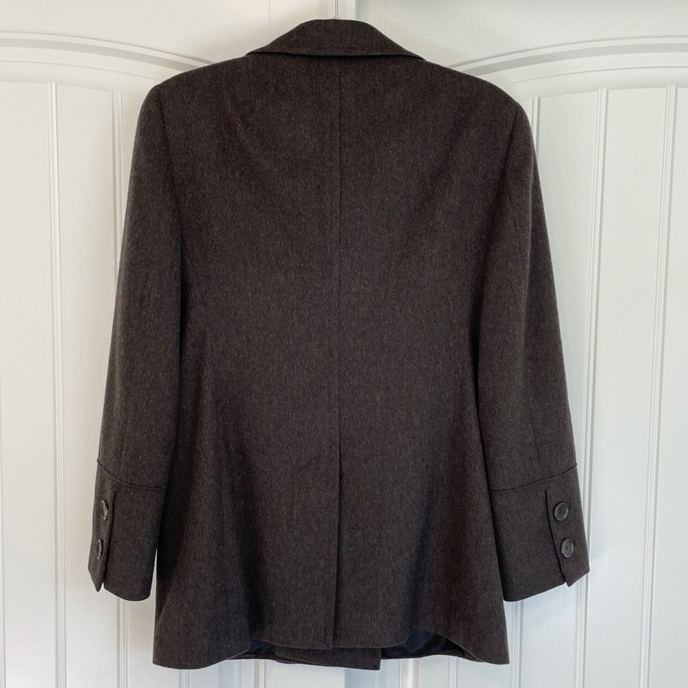AKRIS PUNTO Wool Angora blend Brown Double Breasted Coat size 4 - Picture 2 of 15